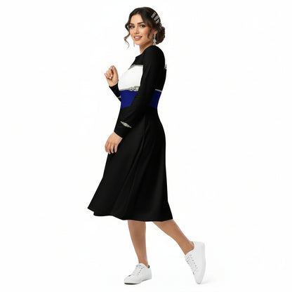 Rhinestone Tricolor Midi Dress