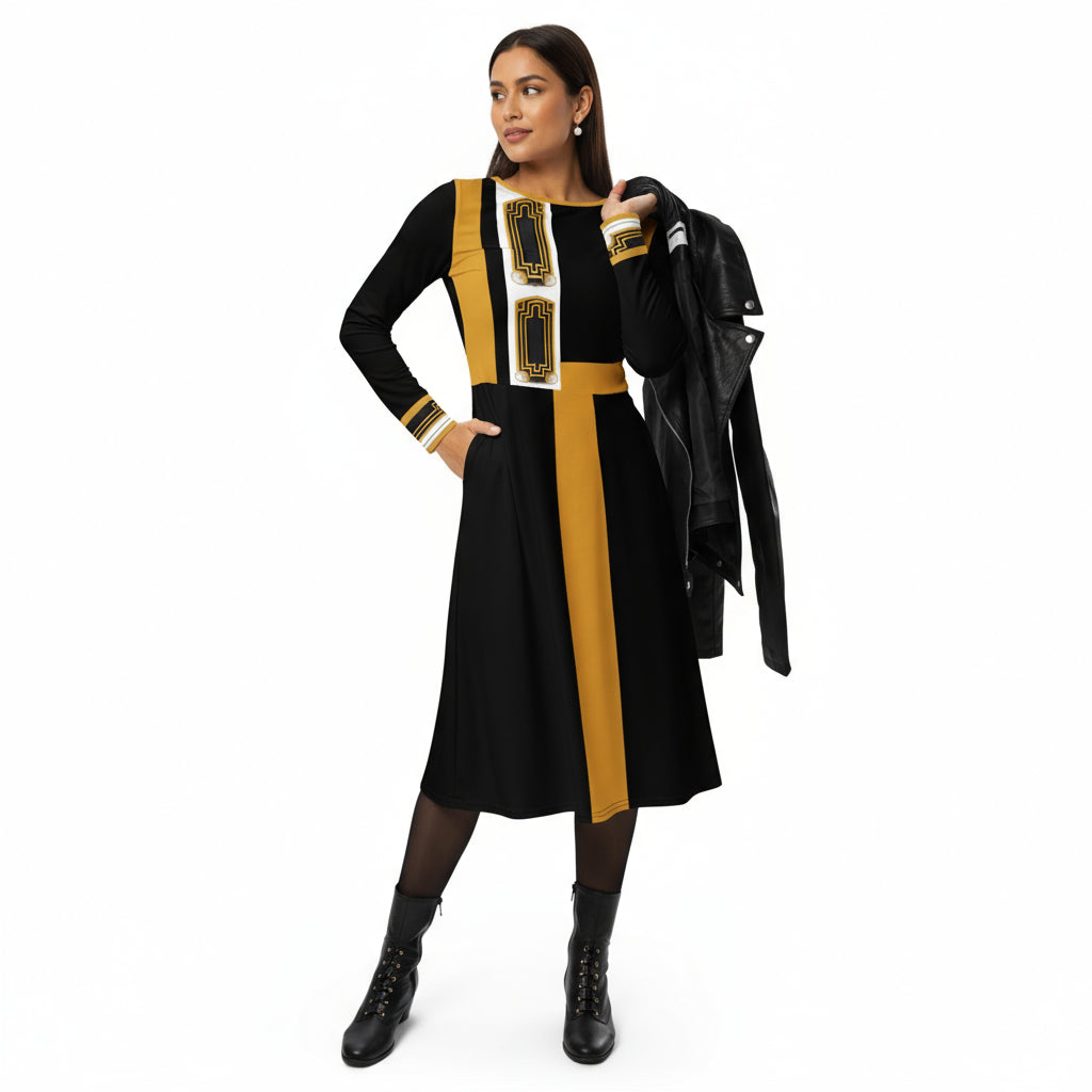 Metropolis Column Midi Dress