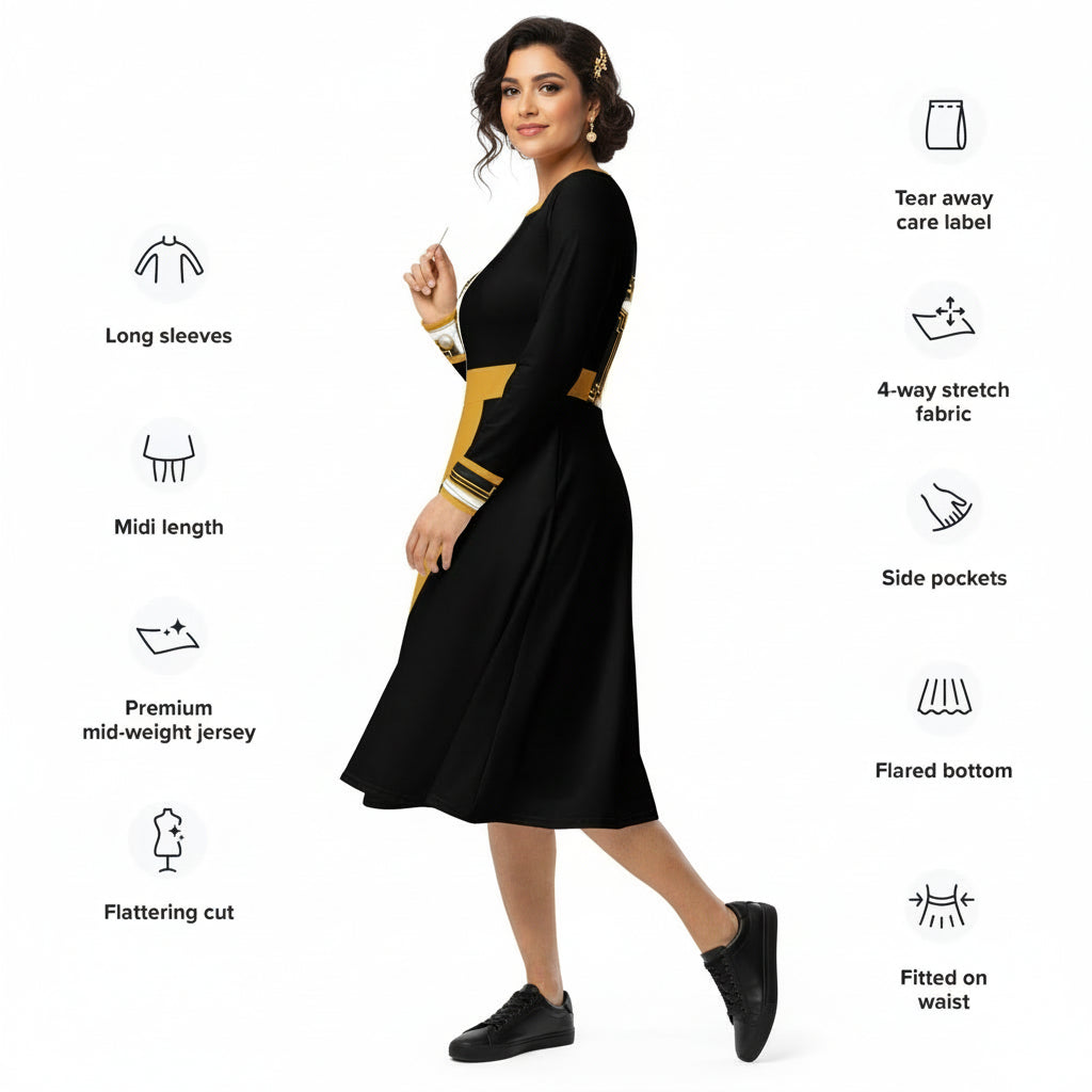 Metropolis Column Midi Dress