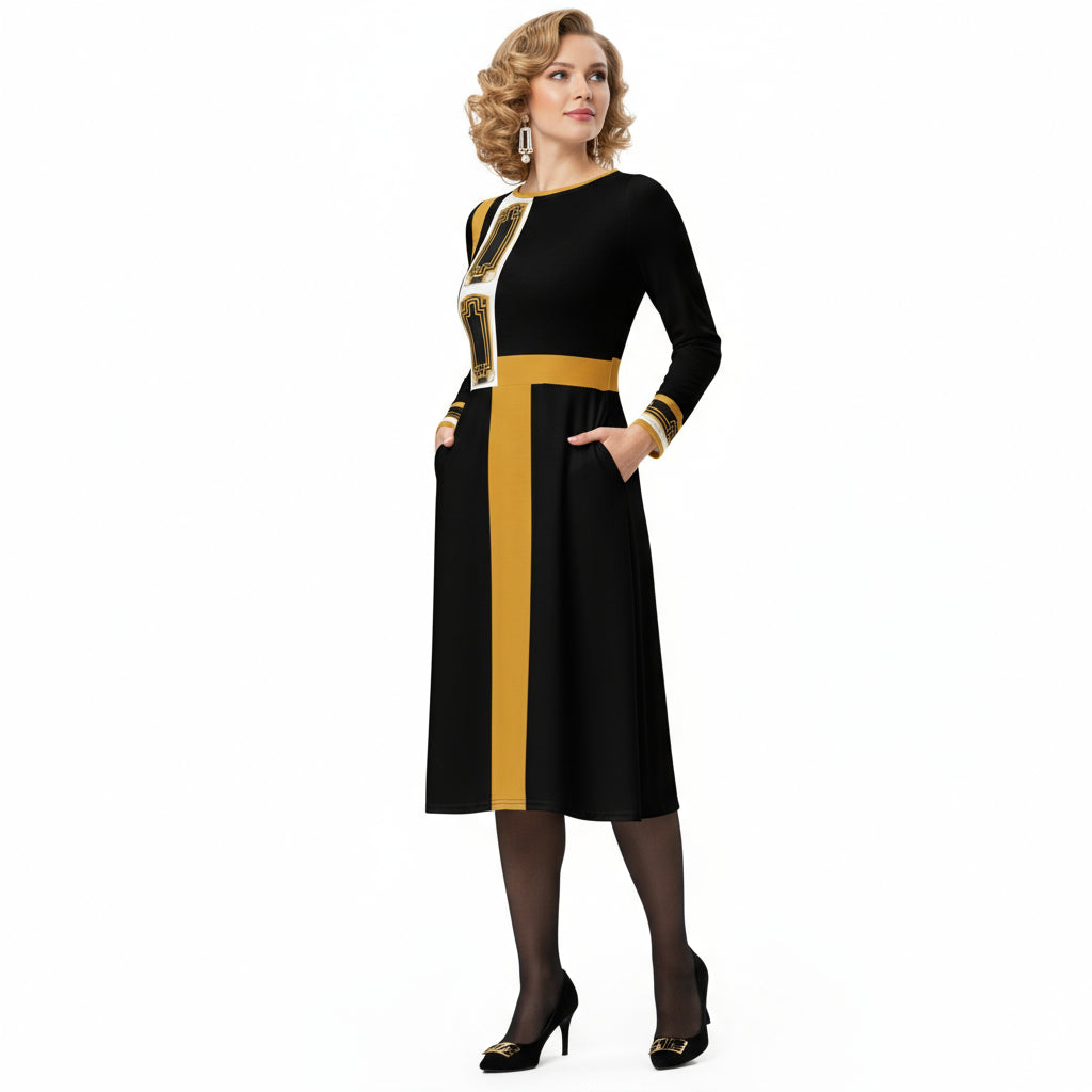 Metropolis Column Midi Dress
