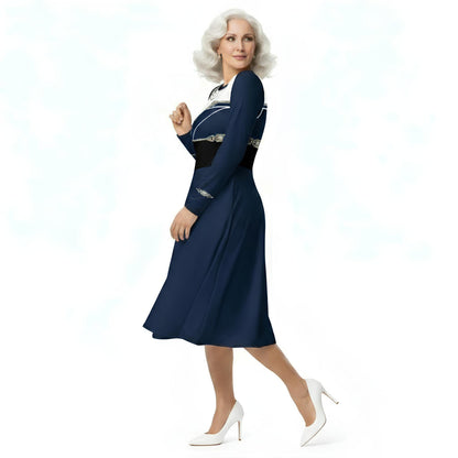 Rhinestone Tricolor Midi Dress