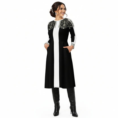 1920 Beaded Collar Midi Dress