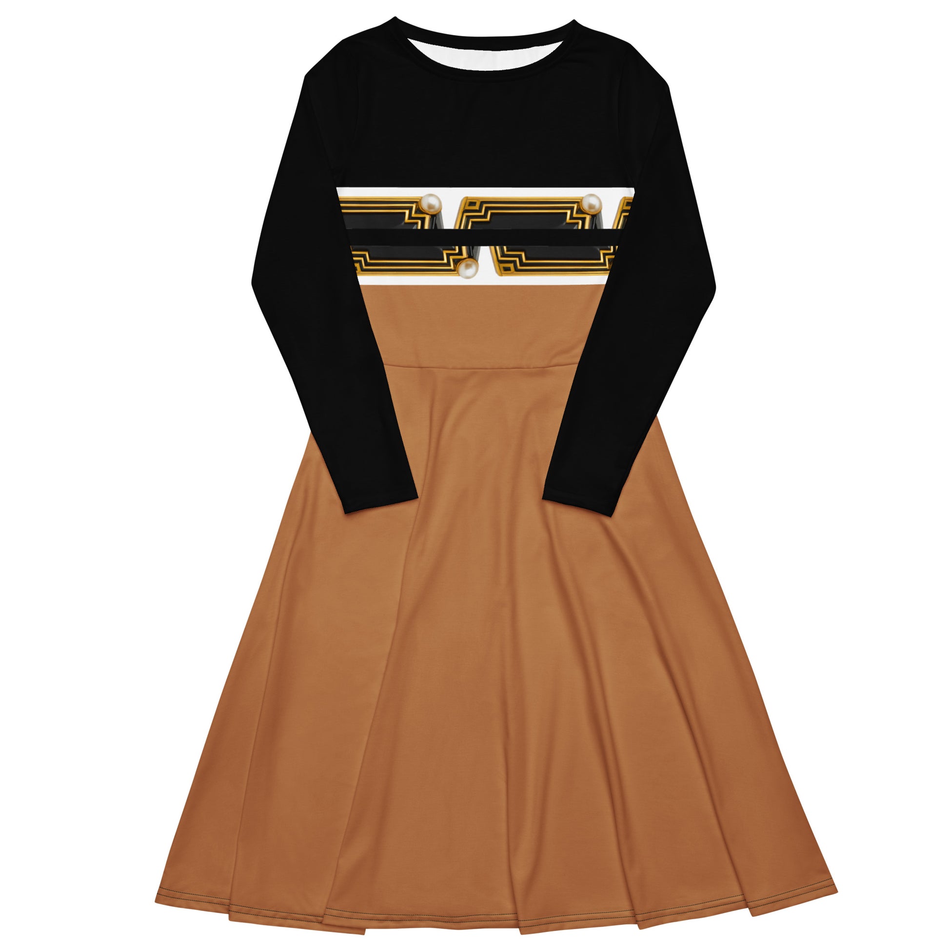Egyptian Pharaoh Midi Dress - Black 2XS
