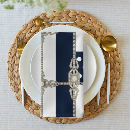 Polkadot Cloth Napkin Set - Navy