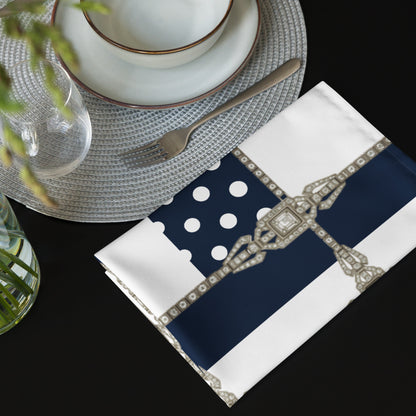 Polkadot Cloth Napkin Set - Navy