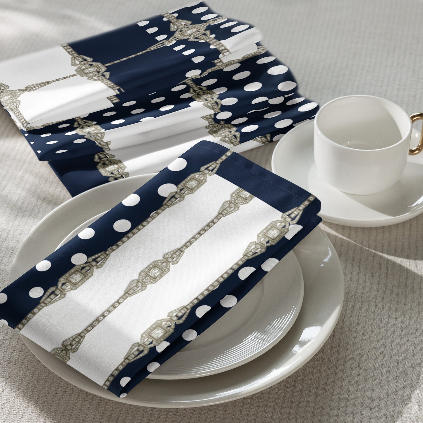 Polkadot Cloth Napkin Set - White