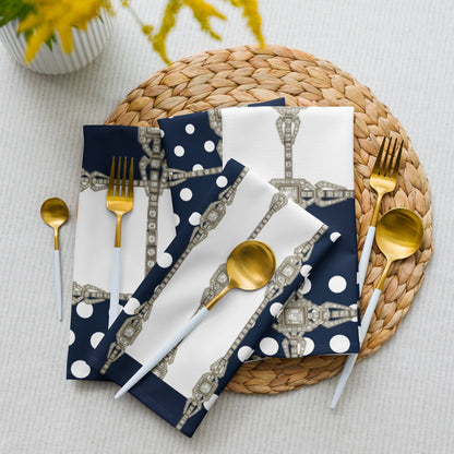 Polkadot Cloth Napkin Set - White