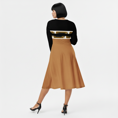 Egyptian Pharaoh Midi Dress - Black