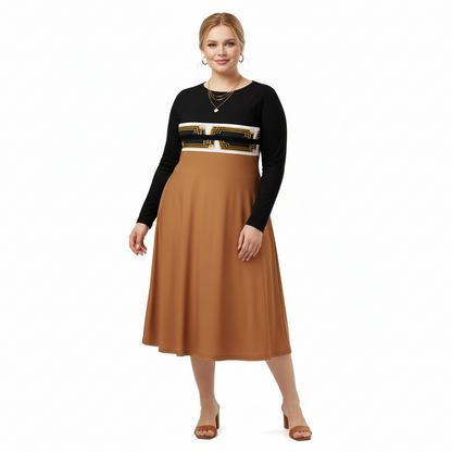 Egyptian Pharaoh Midi Dress - Black