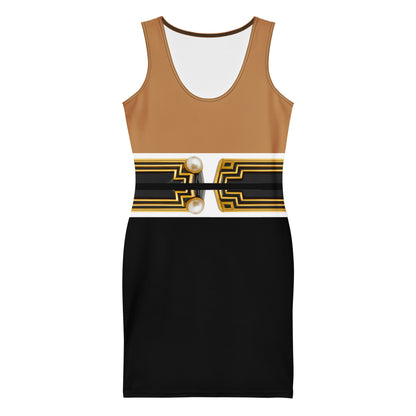 Pharaoh UPF 50+ Bodycon Dress-Nude XS