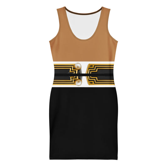 Pharaoh UPF 50+ Bodycon Dress-Nude XS
