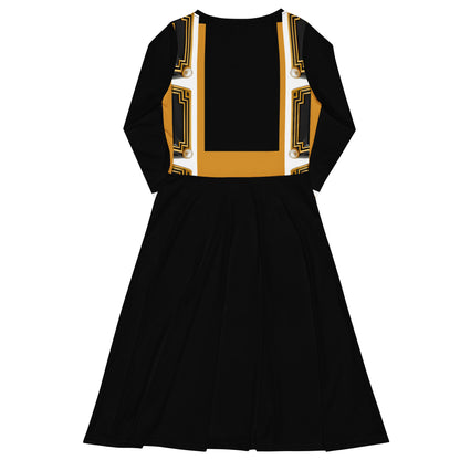 Metropolis Geometric Strap Midi Dress