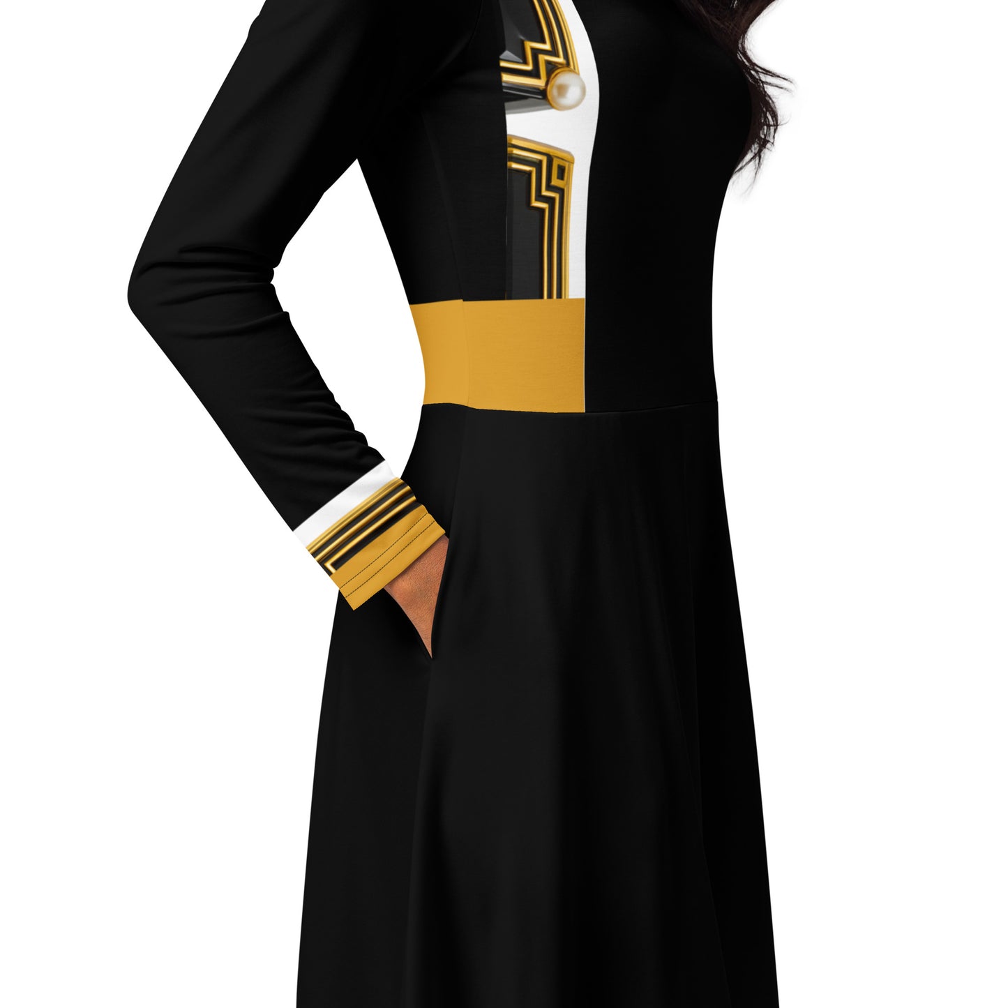 Metropolis Geometric Strap Midi Dress