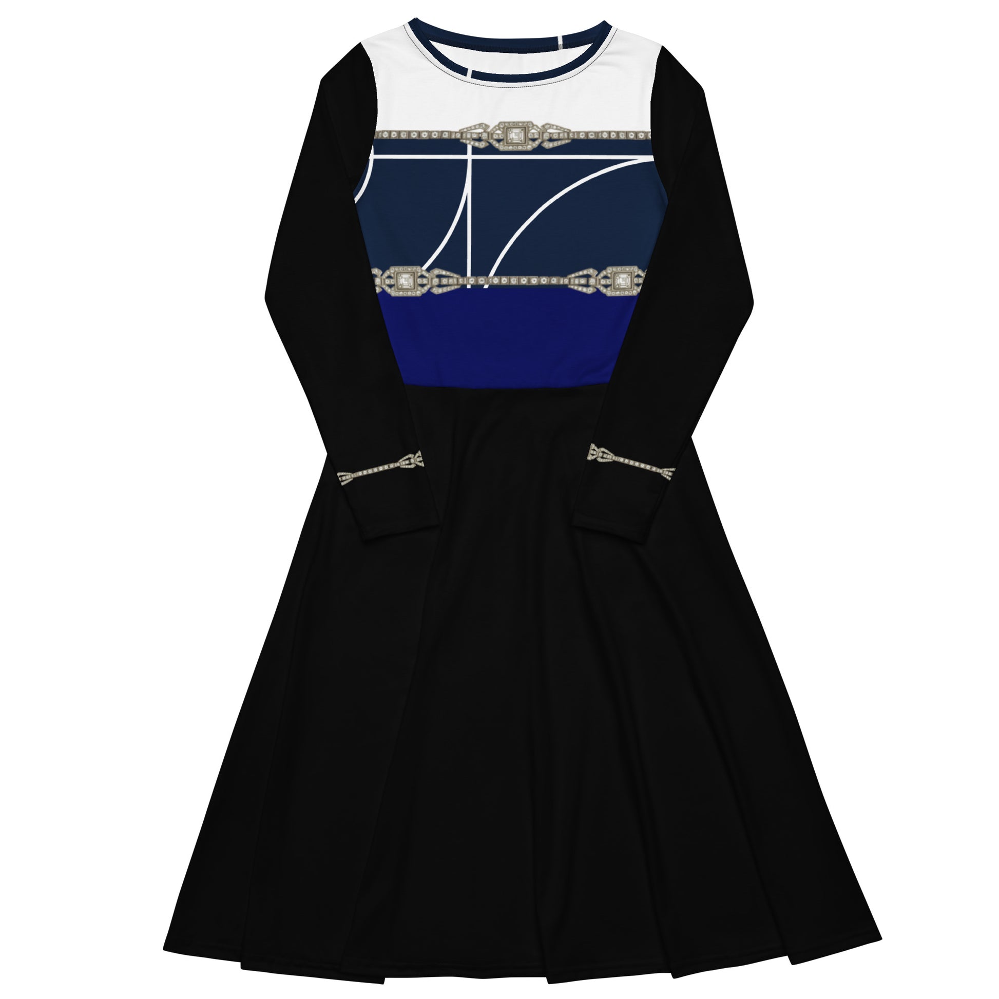 Rhinestone Tricolor Midi Dress Mix
