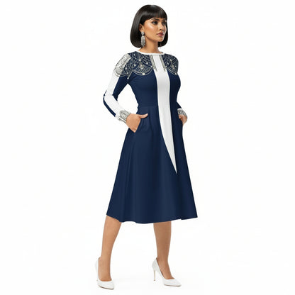 1920 Beaded Collar Midi Dress