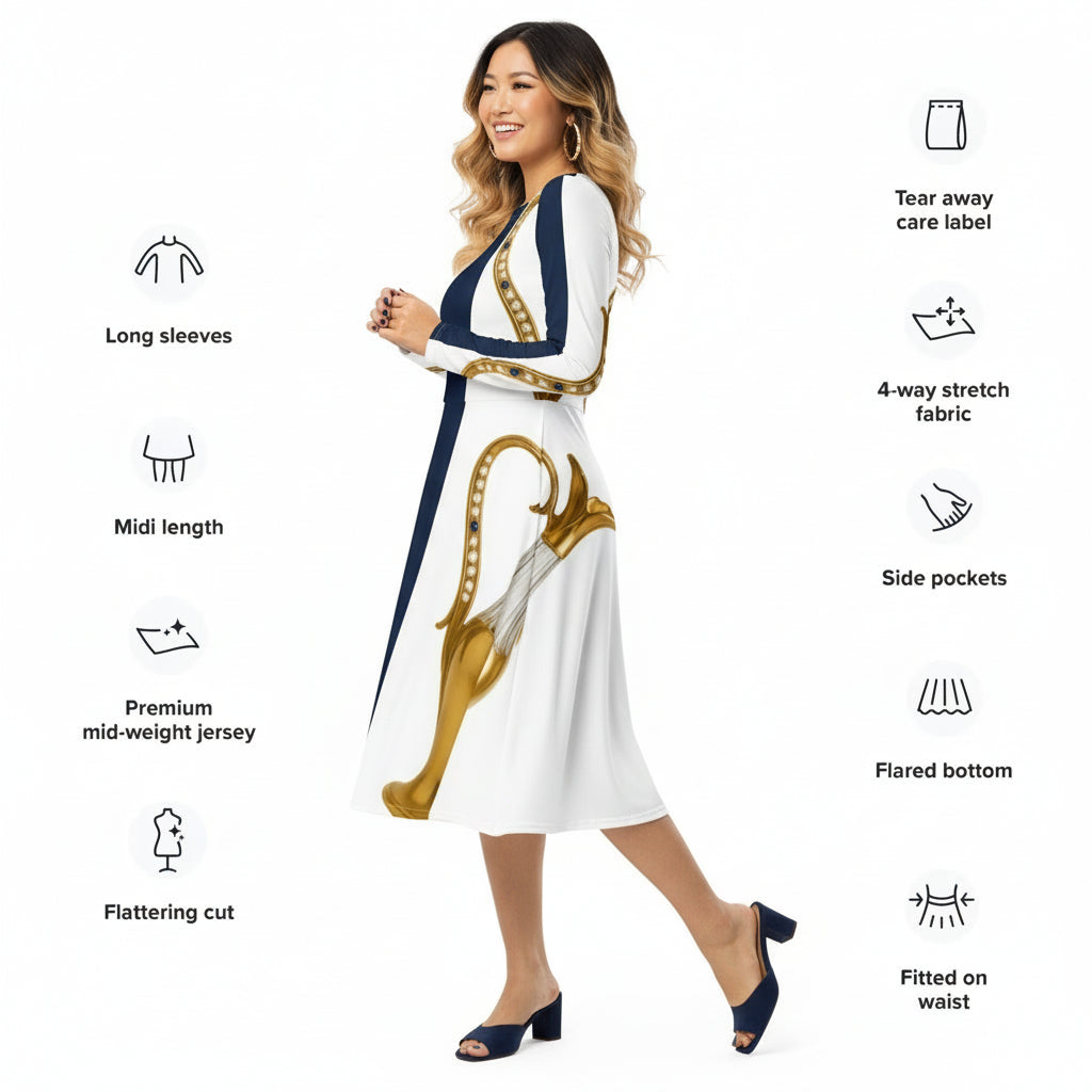 Gold Jug Midi Dress