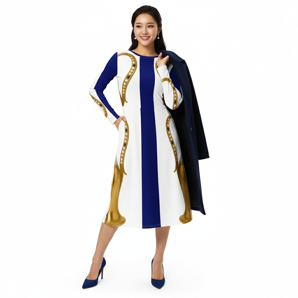 Gold Jug Midi Dress