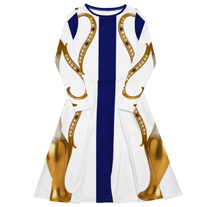 Gold Jug Midi Dress Sapphire