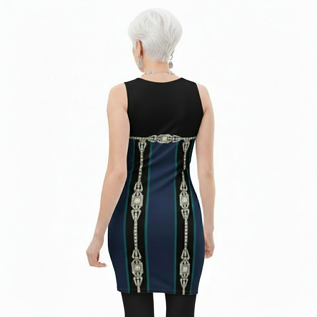 Striped UPF50+ Bodycon dress