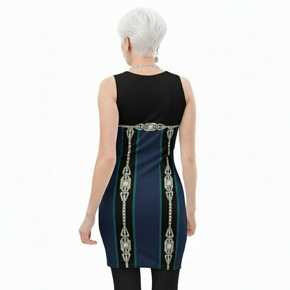 Striped UPF50+ Bodycon dress