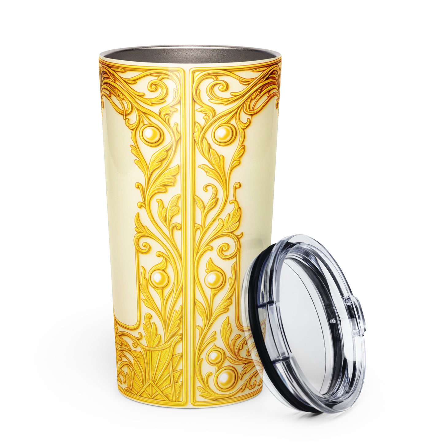 Ornate Tapered Stainless Steel Tumbler