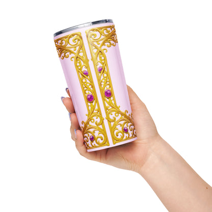 Ornate Tapered Stainless Steel Tumbler