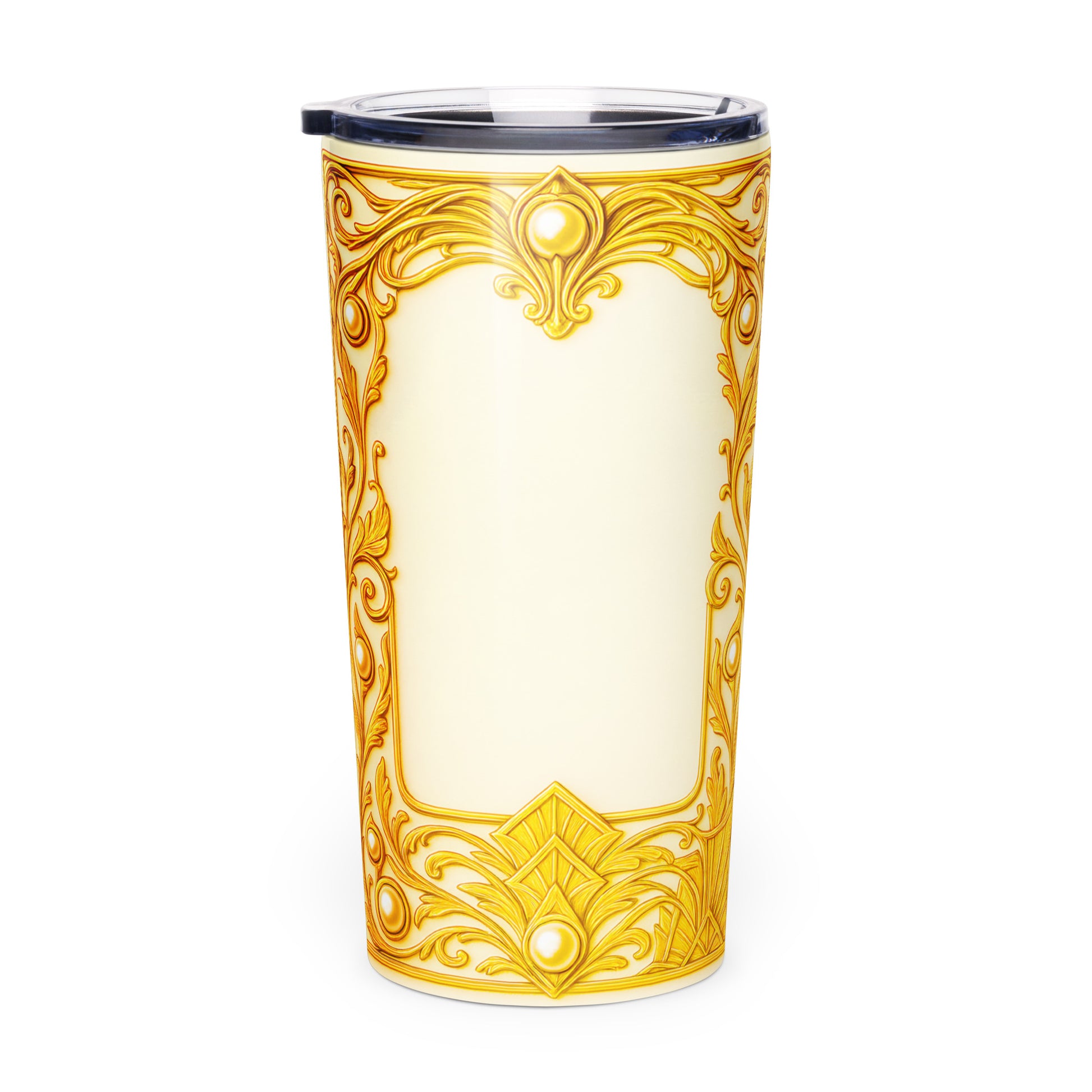 Ornate Tapered Stainless Steel Tumbler