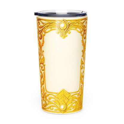 Ornate Tapered Stainless Steel Tumbler