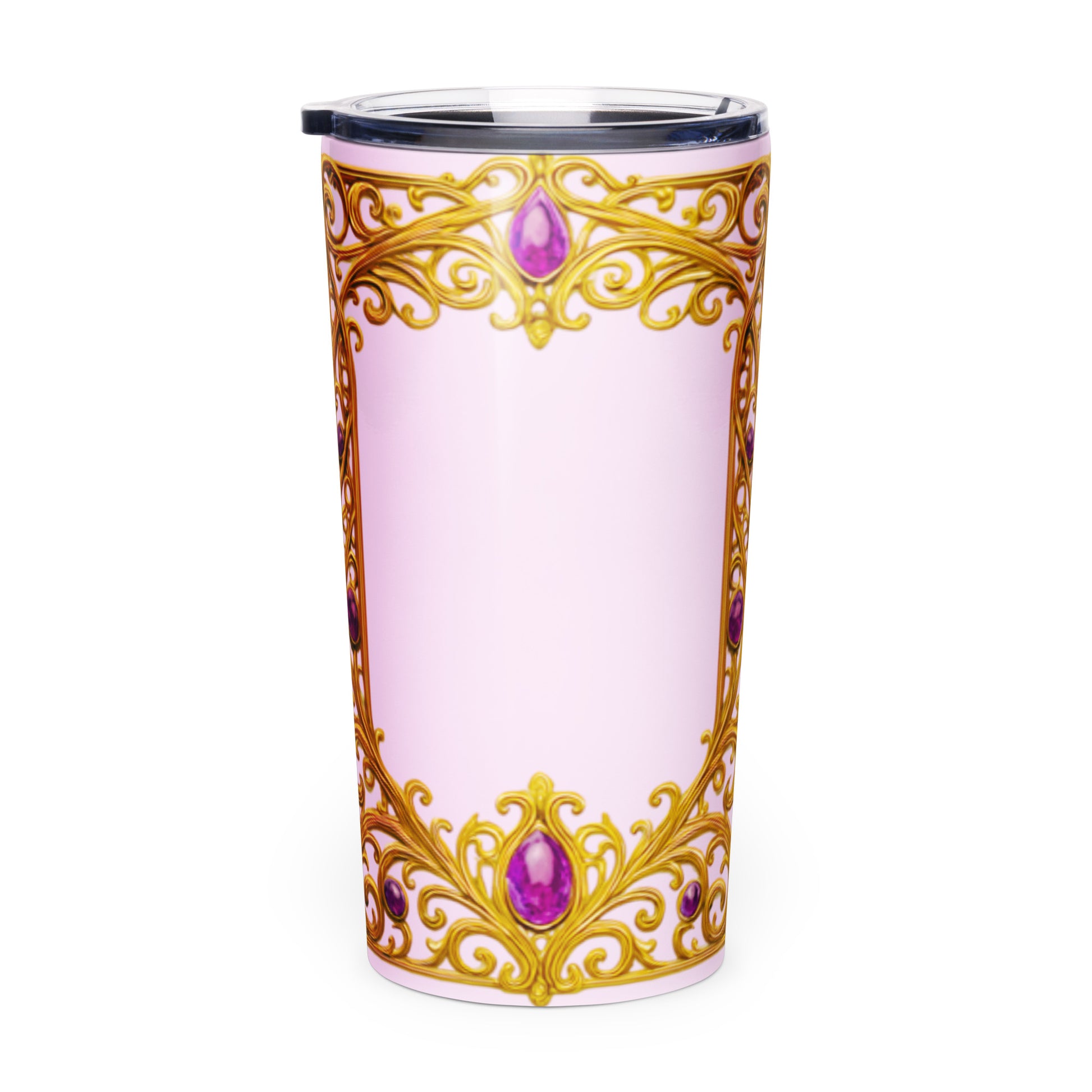 Ornate Tapered Stainless Steel Tumbler