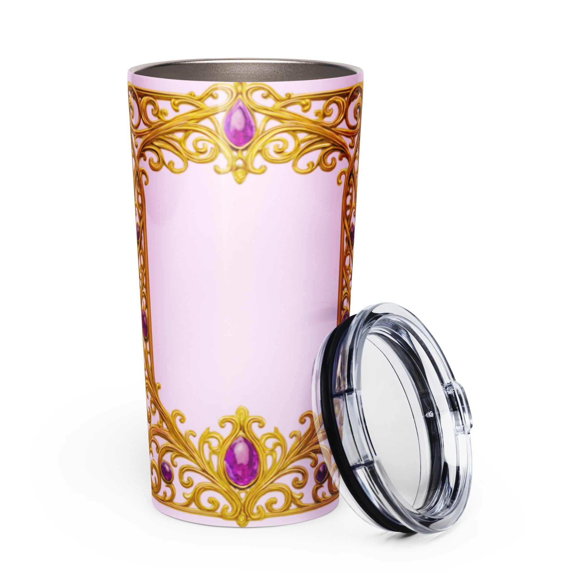 Ornate Tapered Stainless Steel Tumbler Pastel Purple