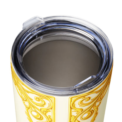 Ornate Tapered Stainless Steel Tumbler