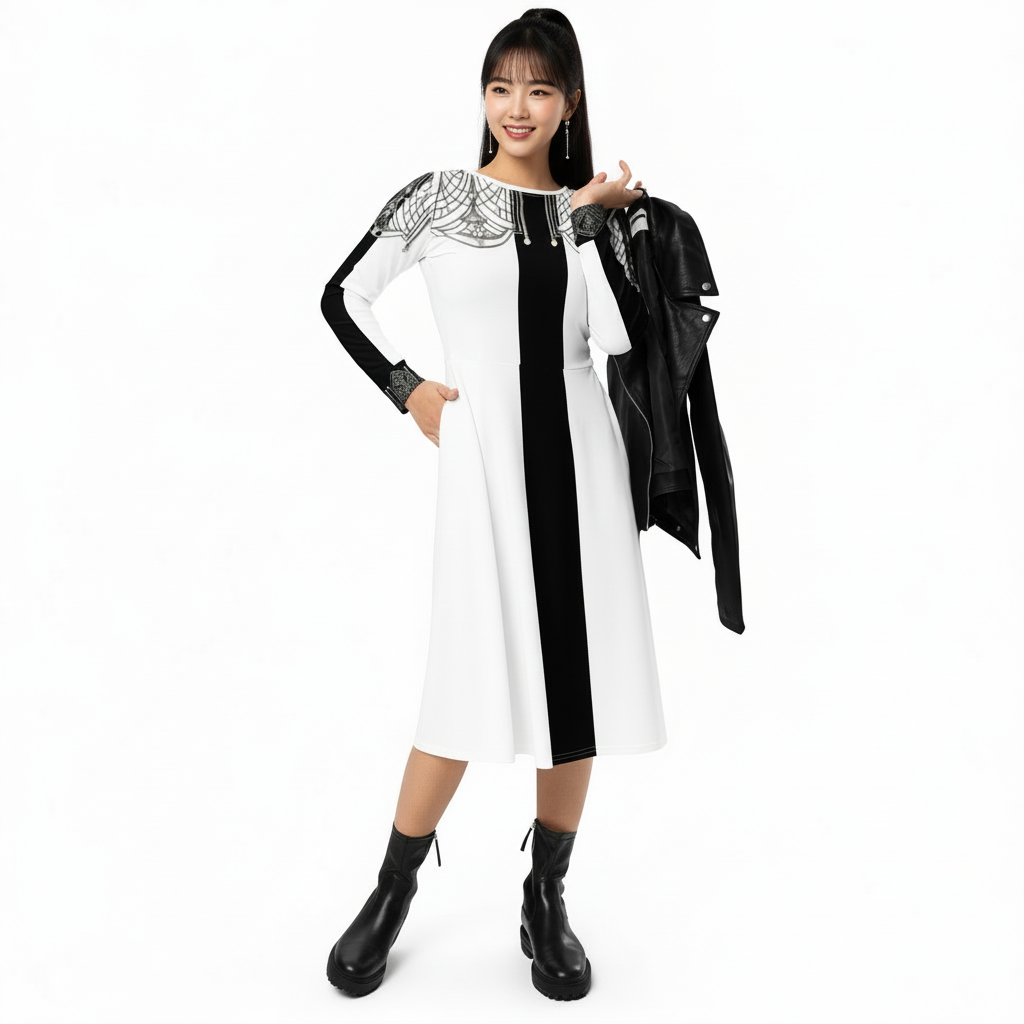 1920 Beaded Collar Midi Dress
