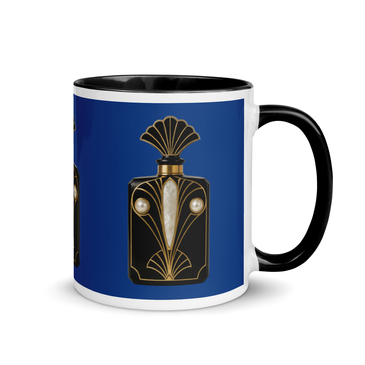 Art Deco perfume Mug - Peacock 11 oz Blue
