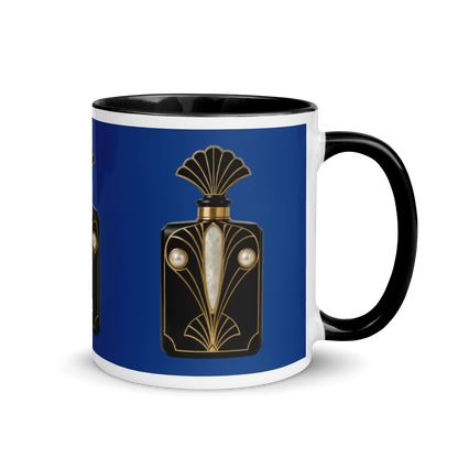 Art Deco perfume Mug - Peacock 11 oz Blue