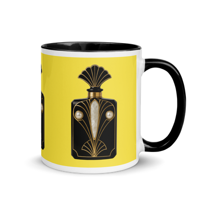 Art Deco perfume Mug - Peacock 11 oz Yellow