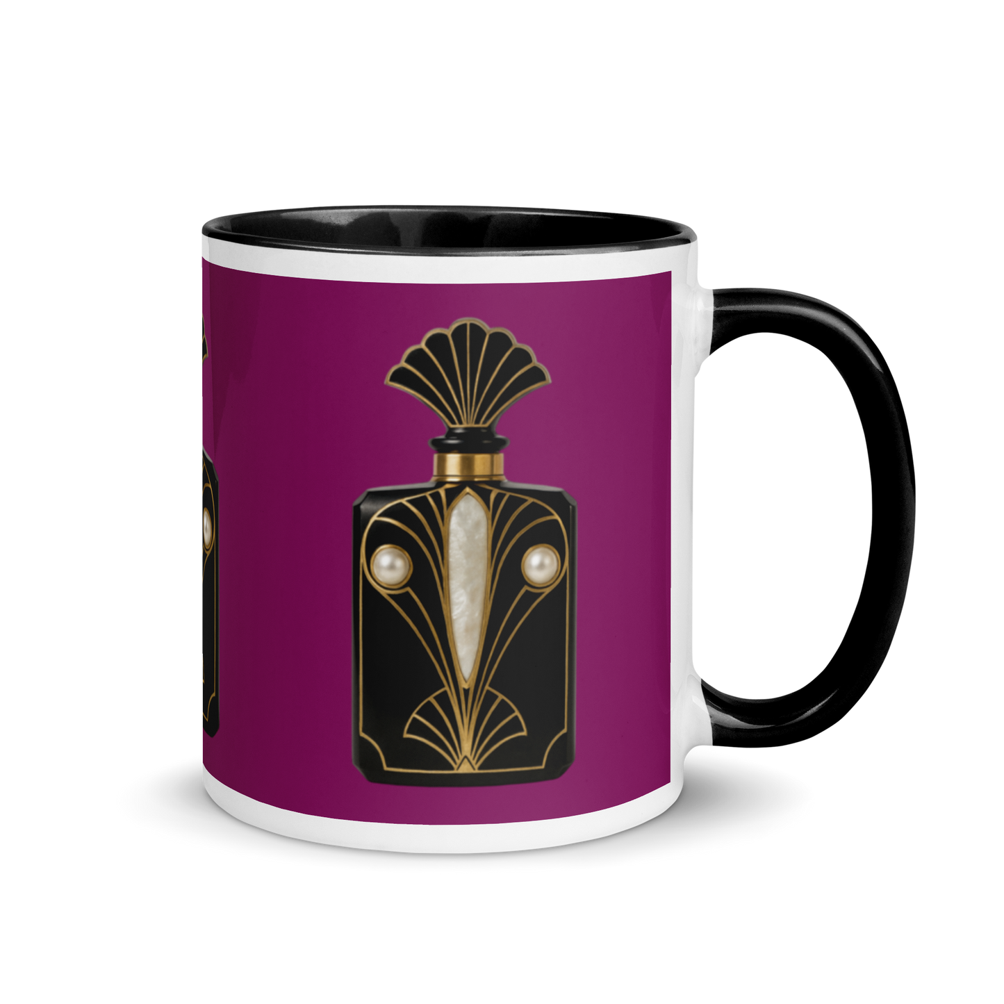 Art Deco perfume Mug - Peacock 11 oz Purple