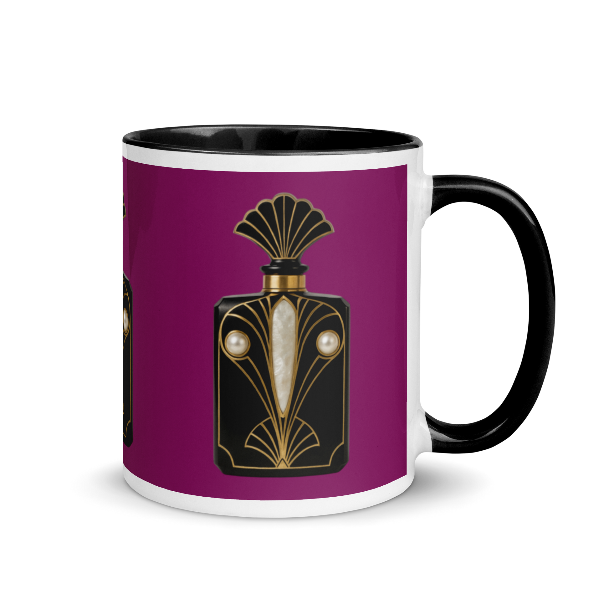 Art Deco perfume Mug - Peacock 11 oz Purple