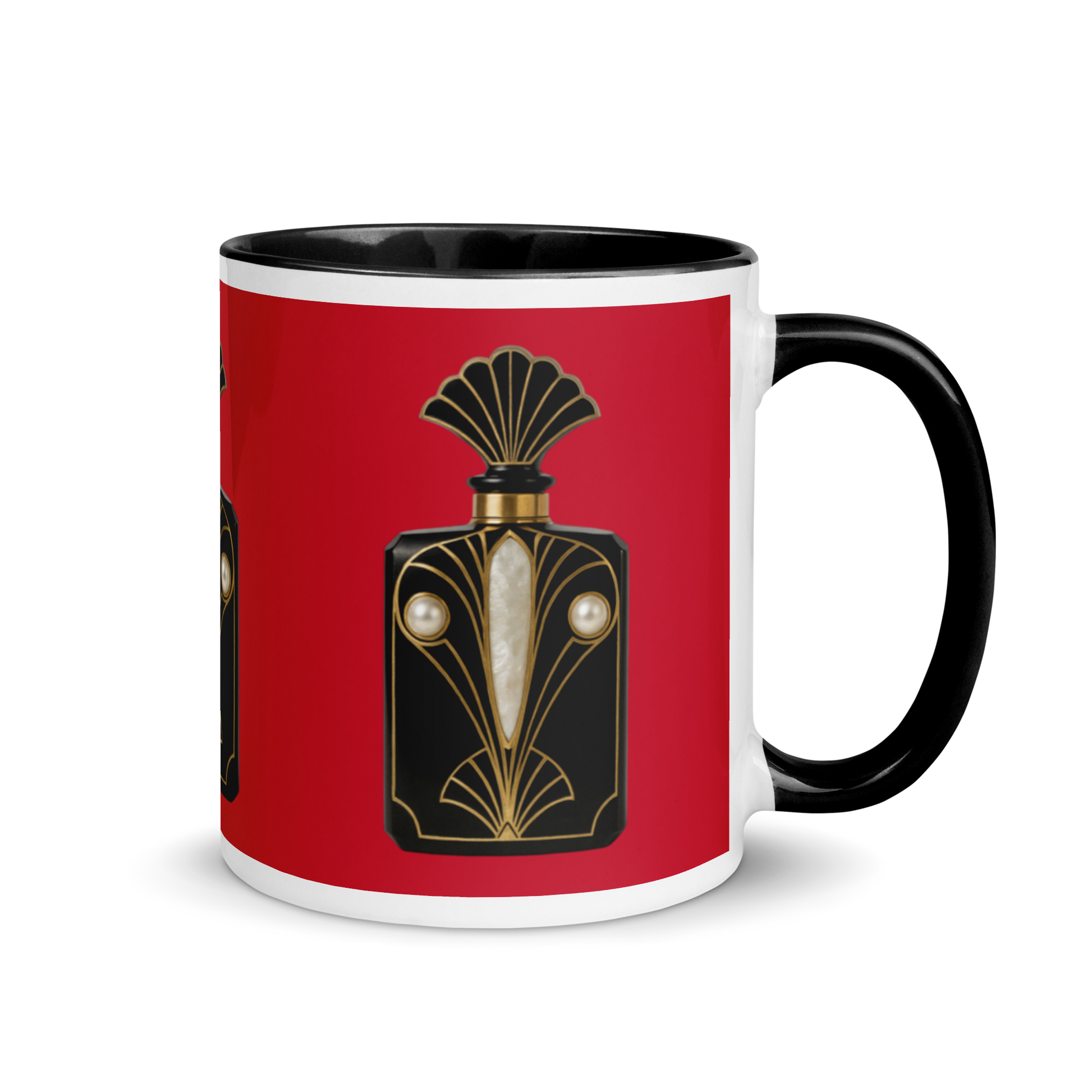 Art Deco perfume Mug - Peacock 11 oz Red