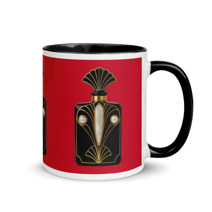 Art Deco perfume Mug - Peacock 11 oz Red