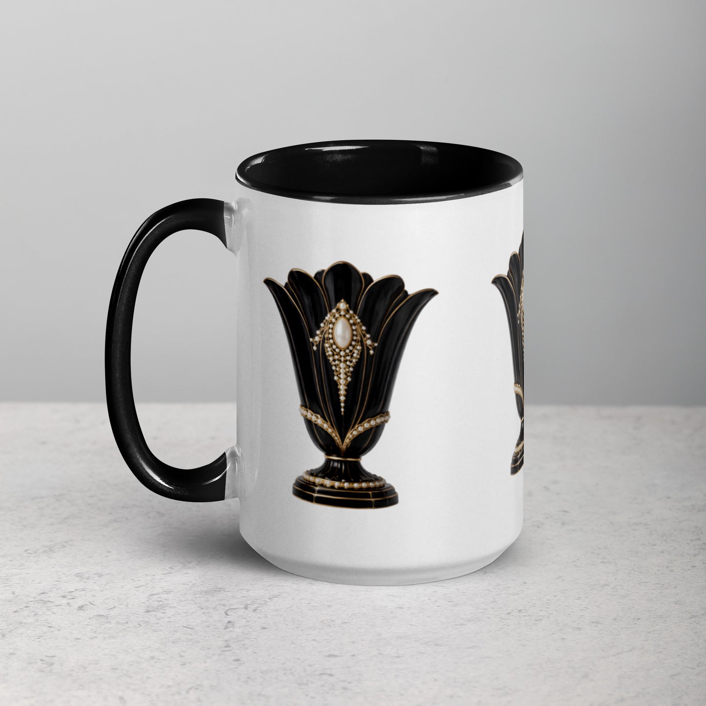 Art Deco Glossy Mug - Black Swan