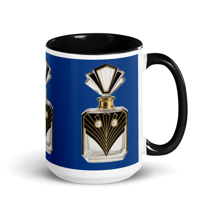 Art Deco perfume Mug - Hawk 15 oz Blue