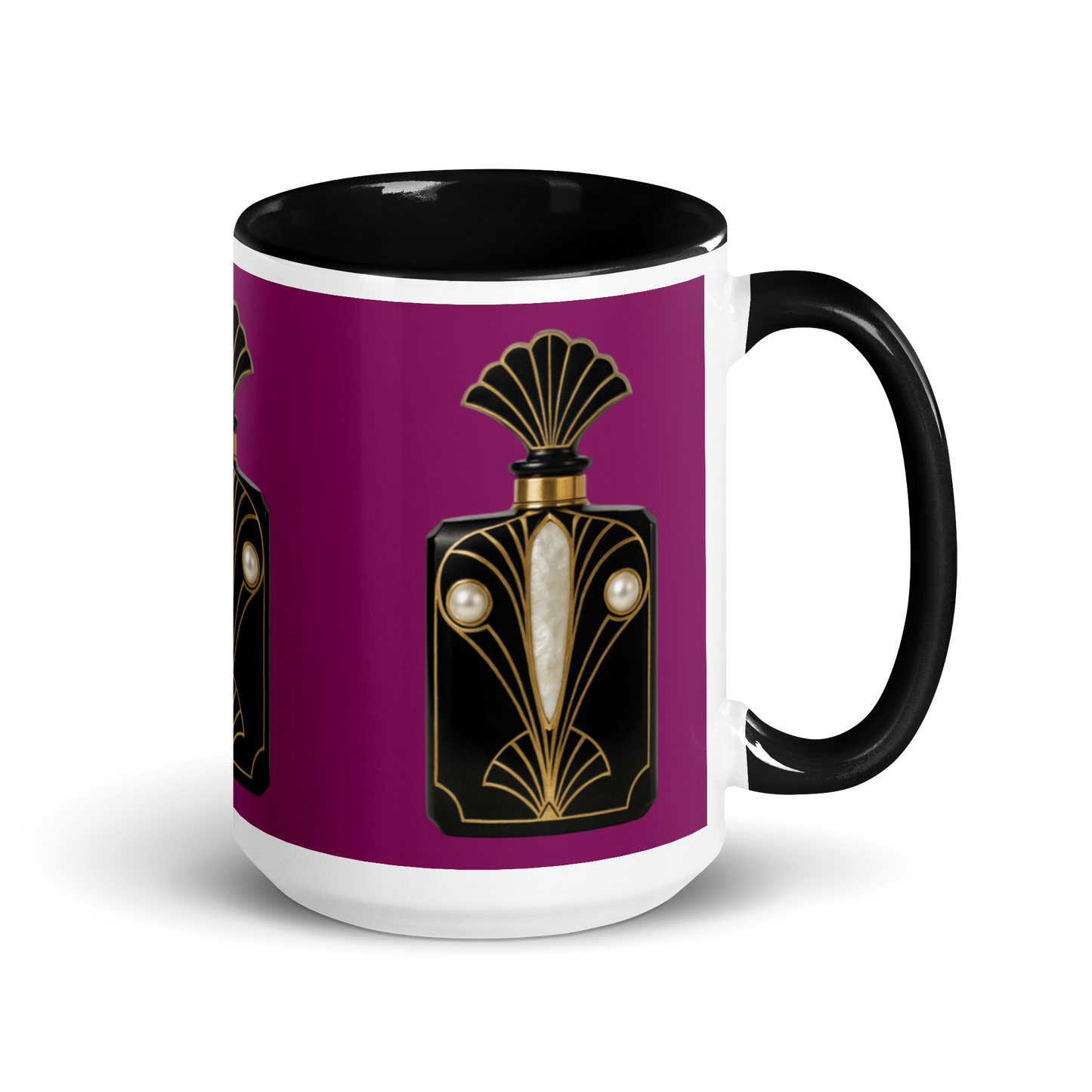 Art Deco perfume Mug - Peacock 15 oz Purple
