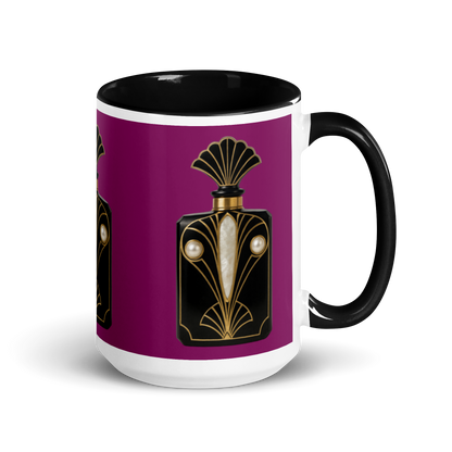 Art Deco perfume Mug - Peacock 15 oz Purple