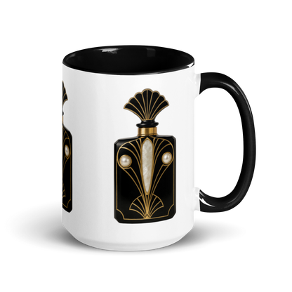 Art Deco perfume Mug - Peacock 15 oz White