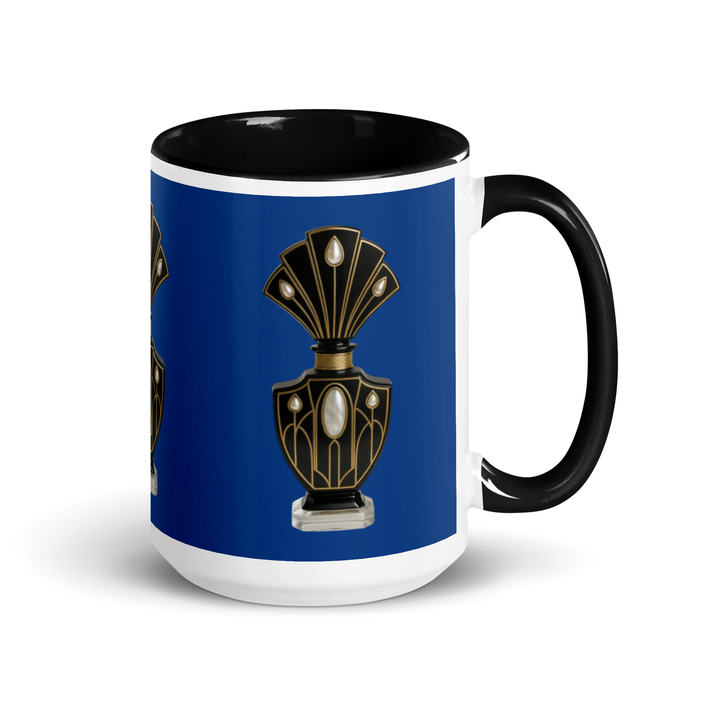 Art Deco Perfume Mug - Cockatoo Blue 15 oz