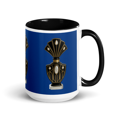 Art Deco Perfume Mug - Cockatoo Blue 15 oz