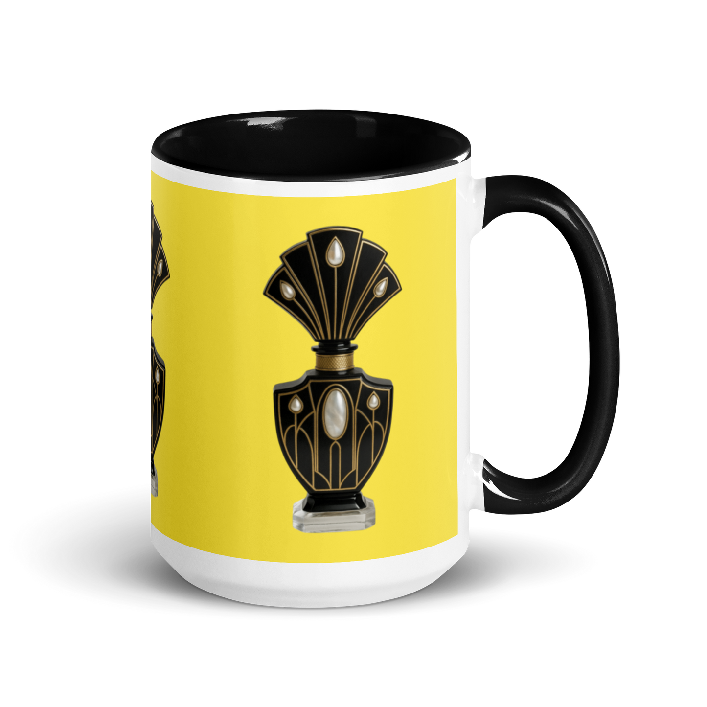 Art Deco Perfume Mug - Cockatoo Yellow 15 oz