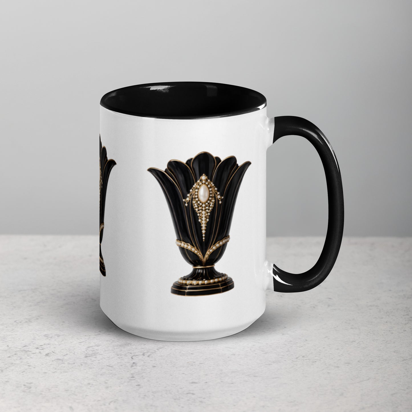 Art Deco Glossy Mug - Black Swan