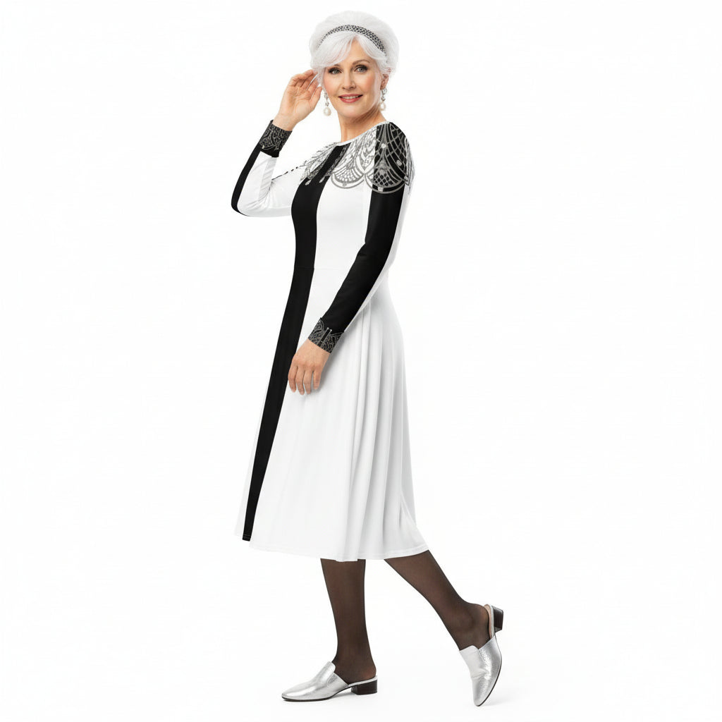 1920 Beaded Collar Midi Dress